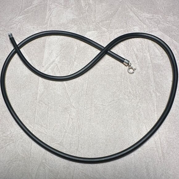 20” Black Cord Necklace - Unisex | 925 Silver Clasp | Minimalist | Great… - Picture 9 of 17